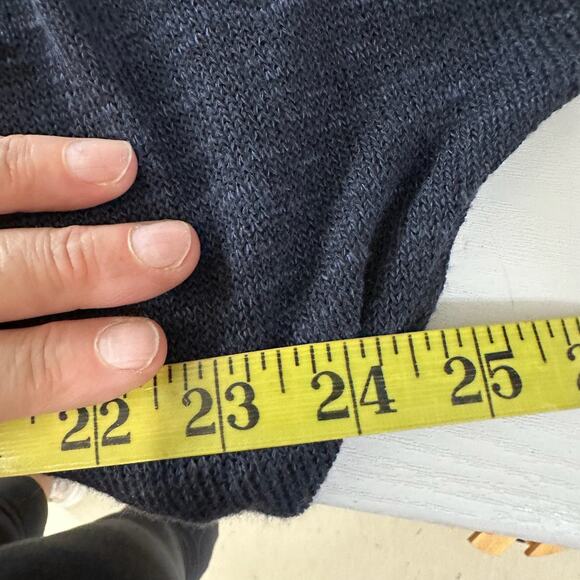 Free People We The Free Sheila Hacci Blue Long Sleeve Draped Front Flowy Top - Picture 8 of 9